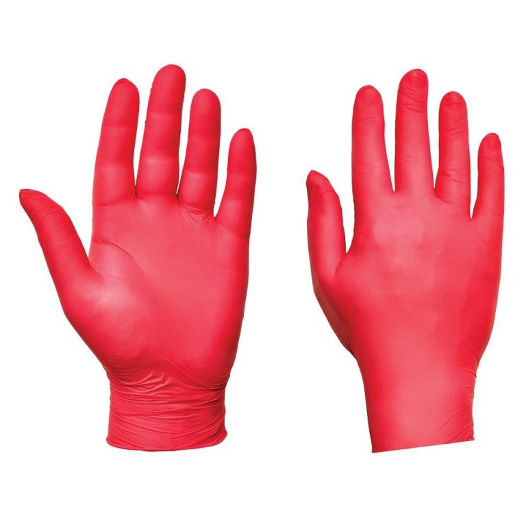 50 x Red Nitrile Gloves Powder & Latex Free Small Medium Large Amertek