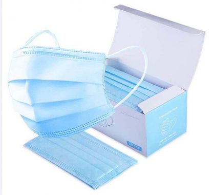 Protective Laboratory Disposal Face Mask 3-Ply Protection | Ear Loop | Fits most adults | Boxes of 50 or 100 Pieces - Image 2