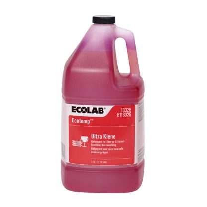 1 x 3.78 Litres (1 US Gal) Ecolab 13326 / 6113326 Ecotemp Ultra Klene - Detergent for Energy-Efficient Machine Warewashing